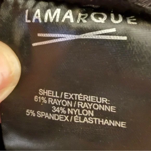 LAMARQUE Tafia One Shoulder Feather Trim Mini Dress Black NWT Size M - Picture 9 of 9